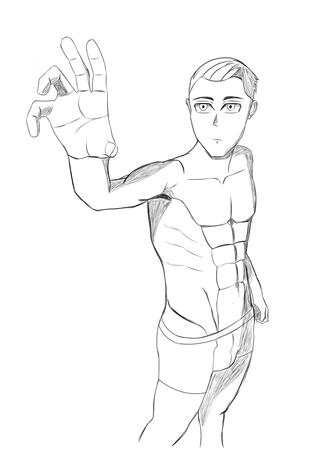 Man reaching for object